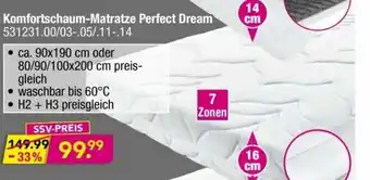 Möbel Boss Komfortschaum Matratze Perfect Dream Angebot