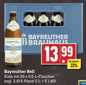 Edeka Neukauf Bayreuther Hell 20x0,5 L-Flaschen Angebot