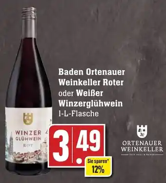 Edeka Neukauf Baden Ortenauer Weinkeller Roter oder Weißer Winzerglühwein 1 L Flasche Angebot