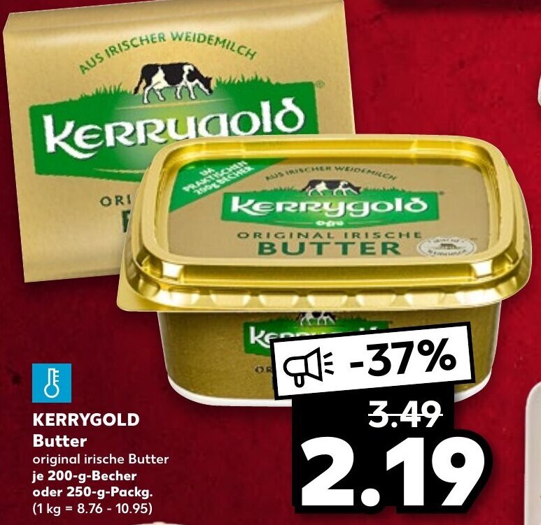Kerrygold Butter 200 g Becher oder 250 g Packg. Angebot bei Kaufland