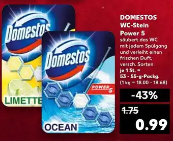 Kaufland Domestos WC Stein Power 5, 53-55 g Packg. Angebot