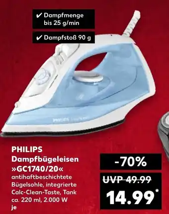 Kaufland Philips Dampfbügeleisen GC1740/20 Angebot