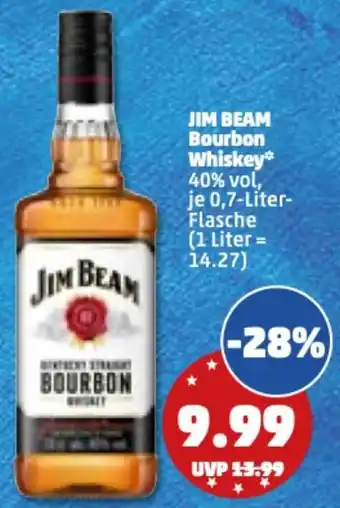 PENNY Jim Beam Bourbon Whiskey 0,7 Liter Flasche Angebot