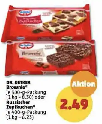 PENNY Dr. Oetker Brownie 300 g oder Russischer Zupfkuchen 400 g Packung Angebot