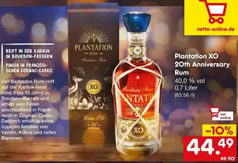 Netto Marken-Discount Plantation XO 20th Anniversary Rum 0,7 Liter Angebot