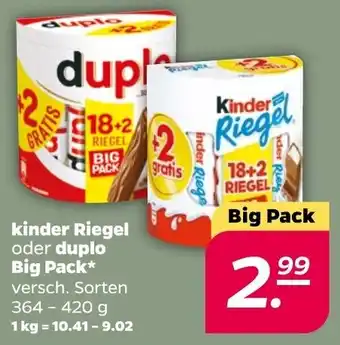 NETTO Kinder Riegel oder Duplo Big Pack 364-420 g Angebot