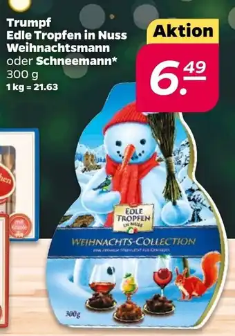 NETTO Trumpf Edle Tropfen in Nuss Weihnachtsmann oder Schneemann 300 g Angebot