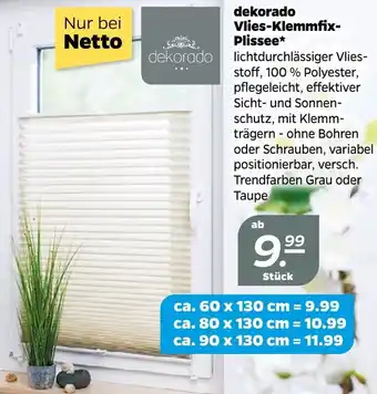 NETTO Dekorado Vlies Klemmfix Plissee Angebot