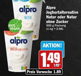 AEZ Alpro Joghurtalternative Natur o. Natur ohne Zucker 500g Angebot