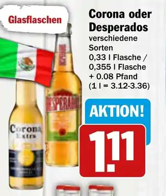 AEZ Corona Extra o. Desperados 330/355ml Angebot