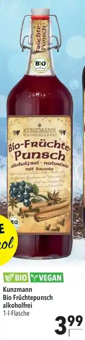 CITTI Markt Kunzmann Bio Fruchtpunsch alkoholfrei 1L Angebot