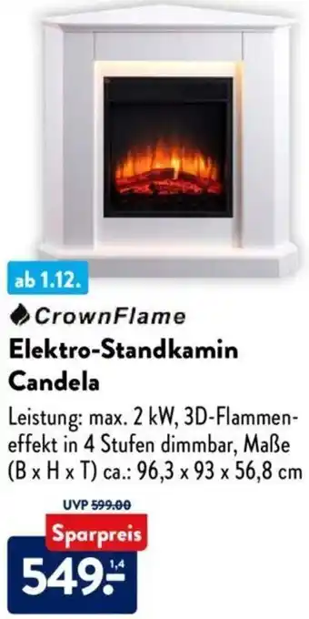 Aldi Süd CrownFlame Elektro Standkamin Candela Angebot