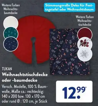 Aldi Süd Tukan Weihnachtstischdecke oder baumdecke Angebot