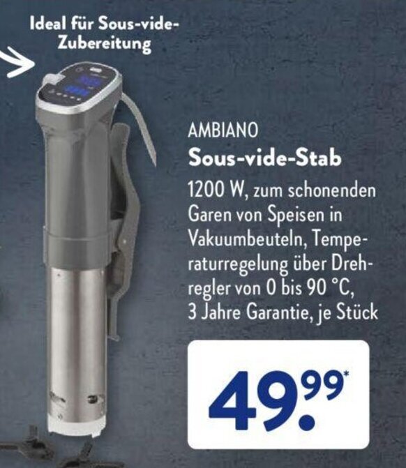 Ambiano Sous vide Stab Angebot bei Aldi Süd