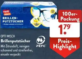 Aldi Süd Opti Wisch Brillenputztücher 100er Packung Angebot