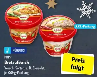 Aldi Süd Popp Brotaufstrich 250 g Packung Angebot