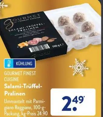 Aldi Süd Gourmet Finest Cuisine Salami Trüffel Pralinen 100 g Packung Angebot