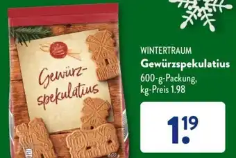 Aldi Süd Wintertraum Gewürzspekulatius 600 g Packung Angebot