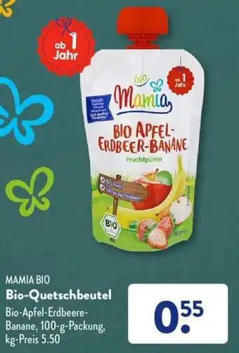 Aldi Süd Mamia Bio Quetschbeutel 100 g Packung Angebot