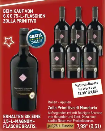 METRO Zolla Primitivo di Manduria 0,75 L Flasche Angebot