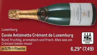 METRO Cuvée Antoinette Crémant de Luxemburg 0,75 L Flasche Angebot