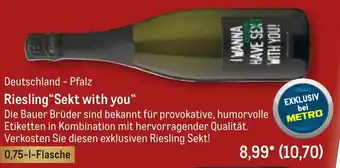 METRO Riesling Sekt with you 0,75 L Flasche Angebot