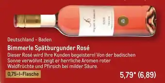 METRO Bimmerle Spätburgunder Rosé 0,75 L Flasche Angebot