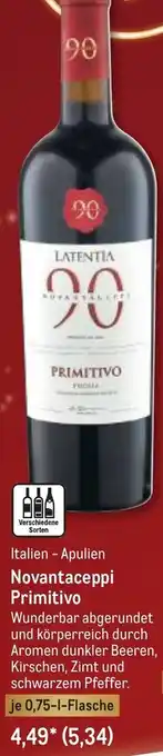 METRO Novantaceppi Primitivo 0,75 L Flasche Angebot