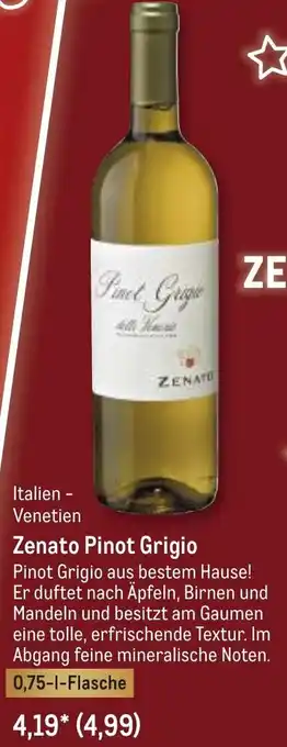 METRO Zenato Pinot Grigio 0,75 L Flasche Angebot