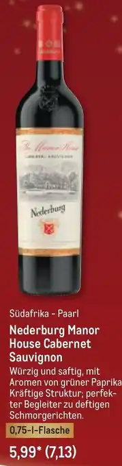 METRO Nederburg Manor House Cabernet Sauvignon 0,75 L Flasche Angebot