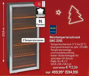 METRO Metro Professional Weintemperierschrank GWC 2091 Angebot