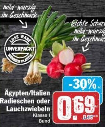 Hit Ägypten/Italien Radieschen oder Lauchzwiebeln Angebot