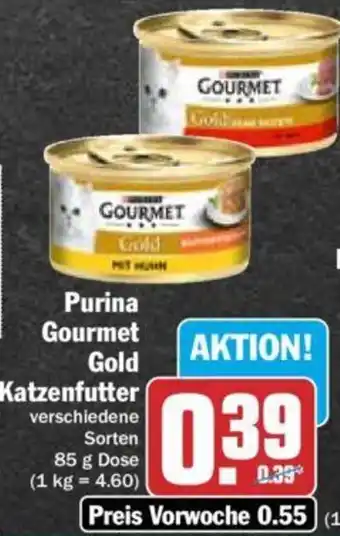 Hit Purina Gourmet Gold Katzenfutter 85 g Dose Angebot