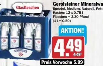 Hit Gerolsteiner Mineralwasser 12x0,75L Angebot