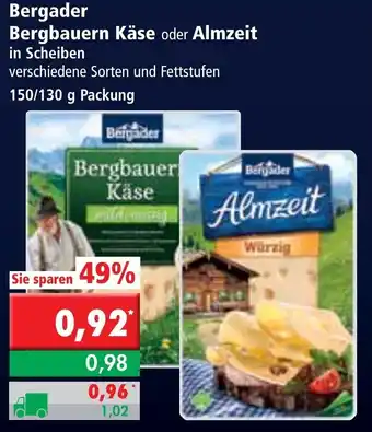 L. STROETMANN GROSSMARKT Bergader Bergbauern Käse oder Almzeit 150/130g Angebot