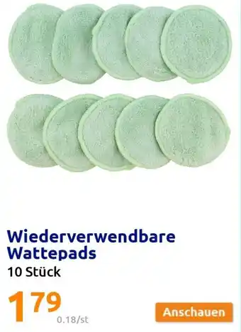 Action Wiederverwendbare Wattepads 10 Stück Angebot