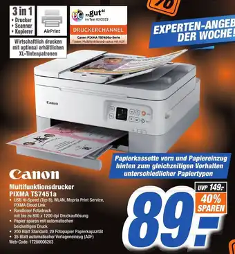 K+B Expert Canon Multifunktionsdrucker Pixma TS7451a Angebot