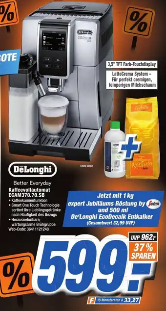 K+B Expert DēLonghi Kaffeevollautomat ECAM370.70.SB Angebot