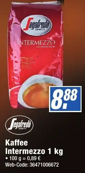 K+B Expert Segafredo Kaffee Intermezzo 1 kg Angebot