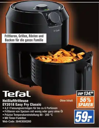 K+B Expert Tefal Heißluftfritteuse EY2018 Easy Fry Classic Angebot