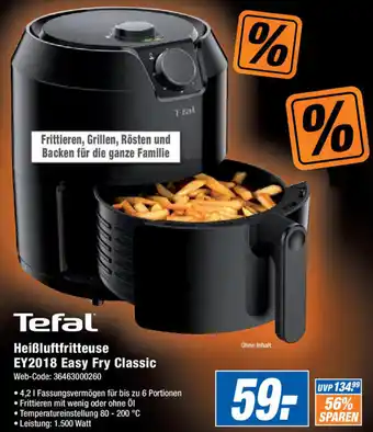 Expert Tefal Heißluftfritteuse EY2018 Easy Fry Classic Angebot