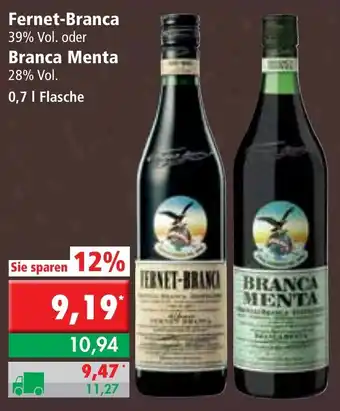 L. STROETMANN GROSSMARKT Fernet Branca oder Branca Menta 0,7L Angebot