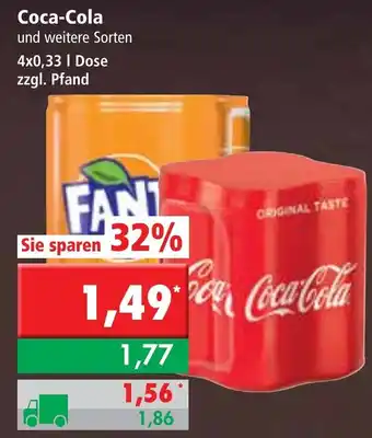 L. STROETMANN GROSSMARKT Coca-Cola 4x0,33L Angebot