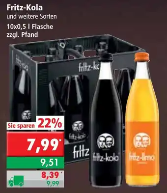 L. STROETMANN GROSSMARKT Fritz Kola 10x0,5L Angebot