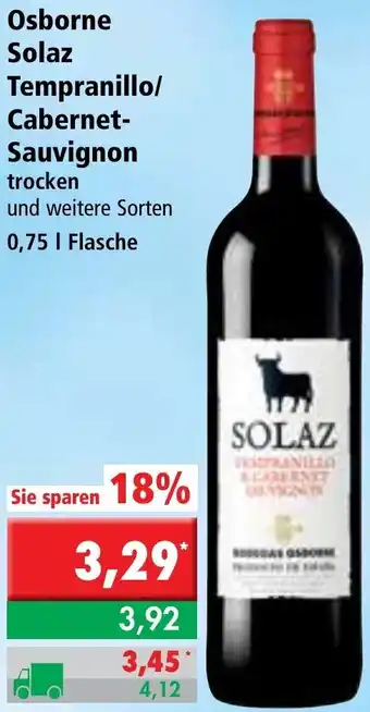 L. STROETMANN GROSSMARKT Osborne Solaz Tempranillo/Cabernet Sauvignon 0,75L Angebot