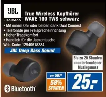 HEM Expert JBL True Wireless Kopfhörer Wave 100 TWS schwarz Angebot