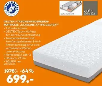 porta Schlaraffia Geltex-/Taschenfederkern Matratze ,,Starline X7 TFK Geltex" Angebot