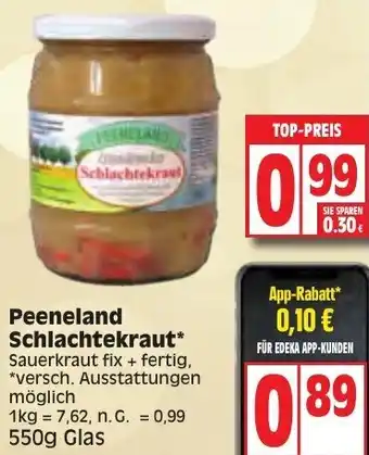 Edeka Peeneland Schlachtekraut 550g Glas Angebot