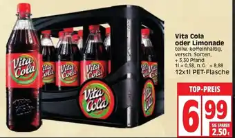 Edeka Vita Cola oder Limonade 12x1L PET Flasche Angebot