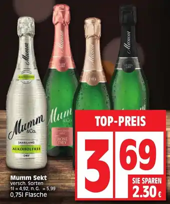 Edeka Mumm Sekt 0,75 L Flasche Angebot